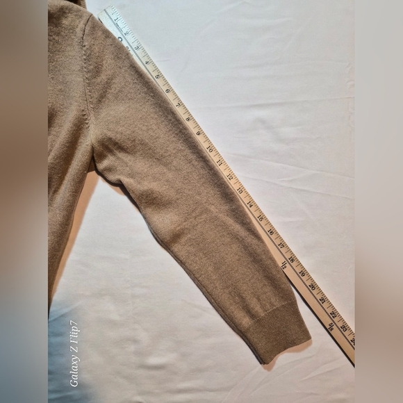 Talbots Petites Pure Cashmere Turtleneck Sweater Tan Beige Size Large Petite LP - Picture 7 of 7